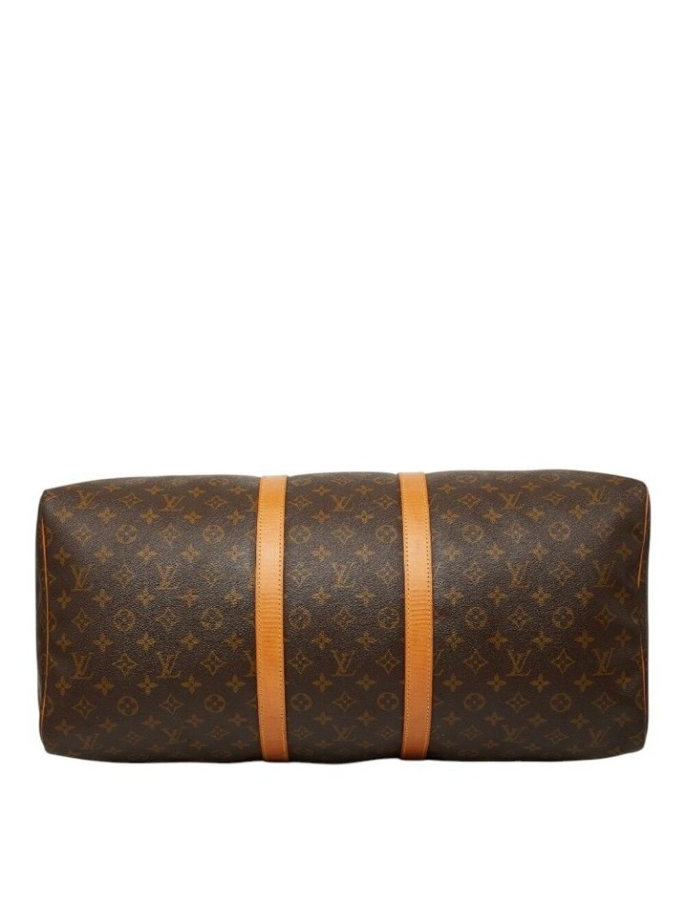 Louis Vuitton Monogram Keepall 55 Boston Bag Brown Leather - Picture 3 of 10
